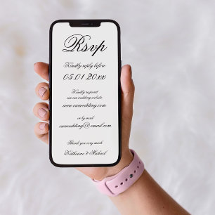 Elegante minimalistische digitale Hochzeits-RSVP Einladung