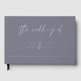 Elegante minimalistische, dunkelgraue Kalligraphie Gästebuch