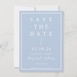 Elegante Minimalistische Dusty Blue Save the Date 