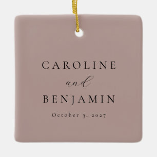Elegante Minimalistische Dusty Mauve Calligraphy W Keramikornament
