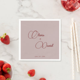 Elegante minimalistische Dusty Rose Hochzeit Serviette