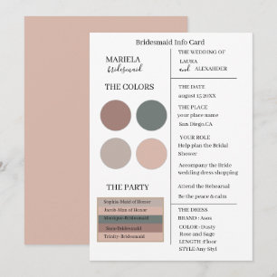 Elegante Minimalistische Dusty Rose und Sage Bride Einladung