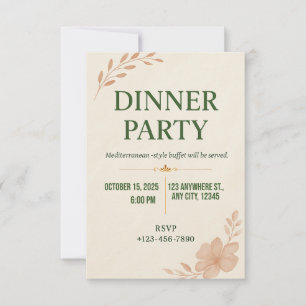 Elegante minimalistische Einladung zur Dinnerparty