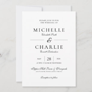 Elegante Minimalistische Einladung zur Hochzeit