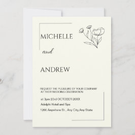Elegante Minimalistische Einladung zur Hochzeit
