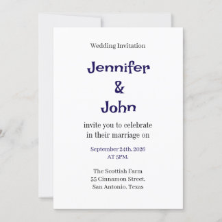 Elegante Minimalistische Einladung zur Hochzeit