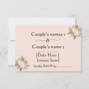 Elegante Minimalistische Einladung zur Hochzeit
