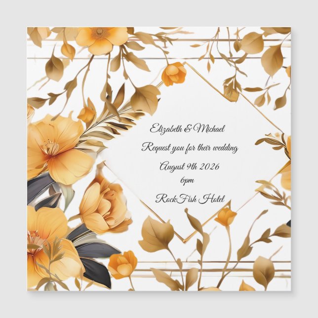 Elegante Minimalistische Einladung zur Hochzeit (Vorderseite)