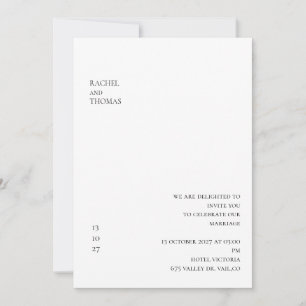 Elegante Minimalistische Einladung zur Hochzeit in