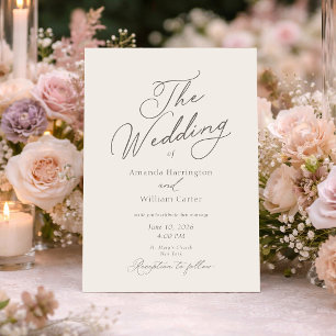 Elegante Minimalistische Elfenbein-Hochzeitseinlad Einladung