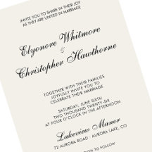 Elegante minimalistische Elfenbein-Kalligrafie-Hoc