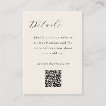 Elegante Minimalistische Elfenbeincreme Script QR 