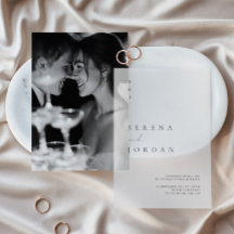 Elegante Minimalistische Elfenbeinhochzeit Einladu