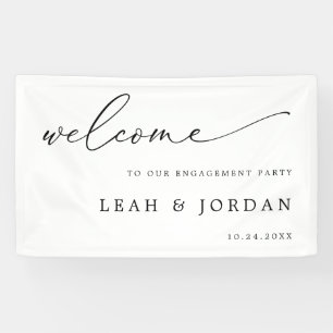 Elegante Minimalistische Engagement-Party Willkomm Banner