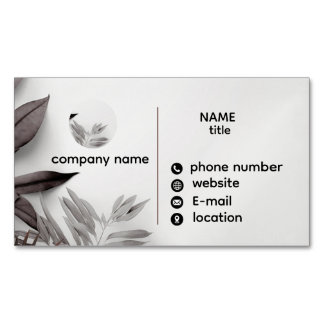 Elegante minimalistische florale Visitenkarte Magnetische Visitenkarte