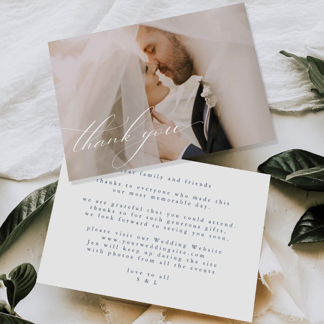 Elegante Minimalistische, florale Zeichnend Hochze Dankeskarte (Von Creator hochgeladen)