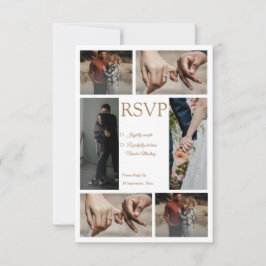 Elegante minimalistische Foto Collage Wedding rsvp Karte