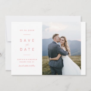 Elegante minimalistische Foto-Hochzeit 'Bitte Term Save The Date