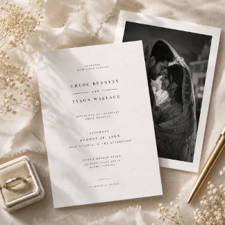 Elegante minimalistische Foto-Hochzeitseinladung Einladung