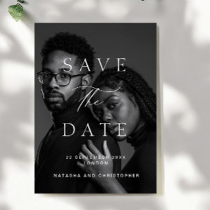 Elegante Minimalistische Foto-Overlay-Hochzeit Save The Date