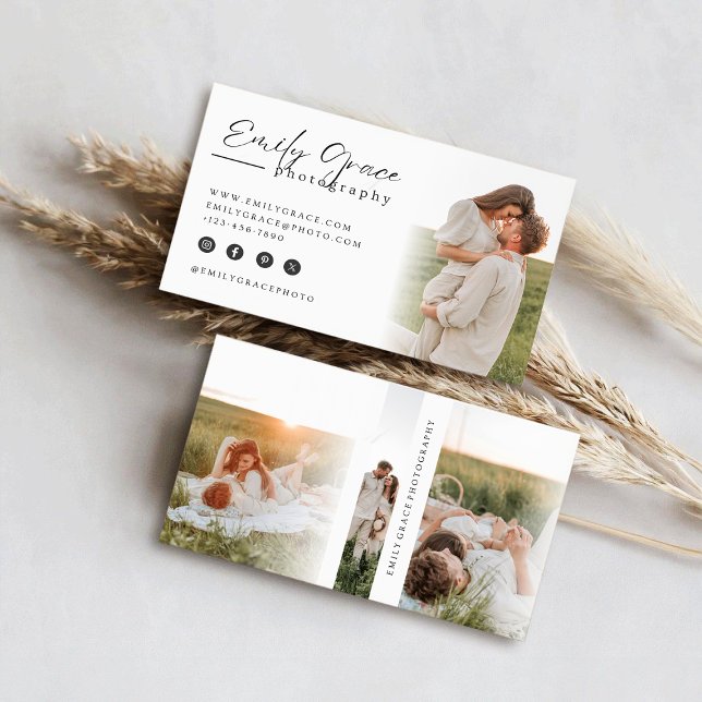 Elegante Minimalistische Fotografy Business Card Visitenkarte (Von Creator hochgeladen)