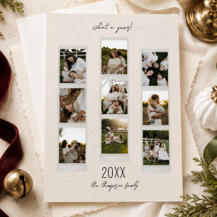 Elegante minimalistische Fotorahmen-Weihnachtskart Feiertagskarte