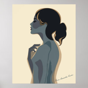 Elegante Minimalistische Frauen Kunst, Dichtung un Poster