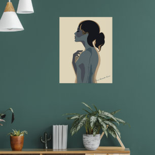 Elegante Minimalistische Frauen Kunst, Dichtung un Poster