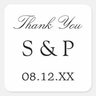 Elegante Minimalistische Gastgeschenk Hochzeit Vie Quadratischer Aufkleber