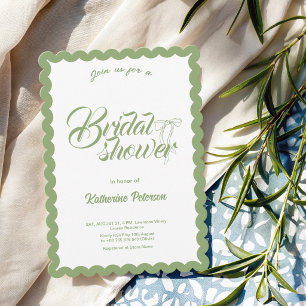 Elegante, minimalistische, gewellte Hochzeits-Einl Einladung