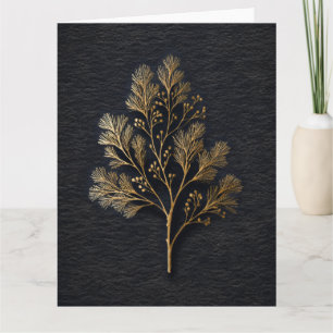 Elegante minimalistische Gold-Laub-Illustration Karte