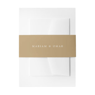 Elegante minimalistische Gold-Monogramm-Hochzeit Einladungsbanderole