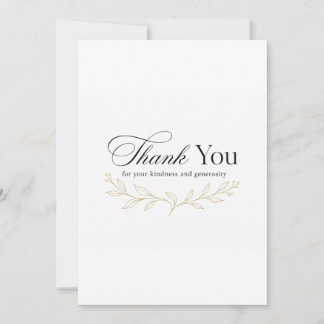 Elegante minimalistische goldene botanische Dankes Dankeskarte