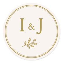 Elegante Minimalistische Goldene Hochzeitsaufklebe