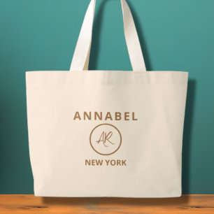 Elegante Minimalistische Goldtasche Jumbo Stoffbeutel