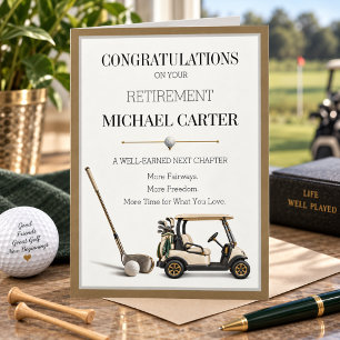 Elegante minimalistische Golf-Ruhestands-Gratulati Karte