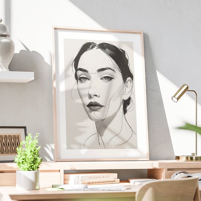 Elegante Minimalistische Gran Café Al Portrait Poster (Von Creator hochgeladen)