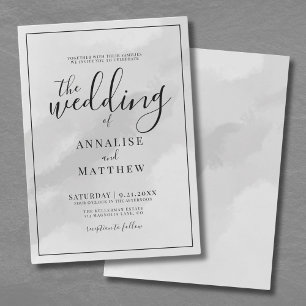 Elegante Minimalistische Graue Hochzeit Einladung