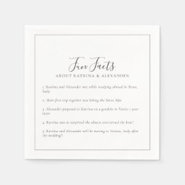 Elegante Minimalistische Graue und weiße Fun Fakte Serviette