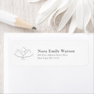 Elegante minimalistische Gray Lotus Blume Adresse