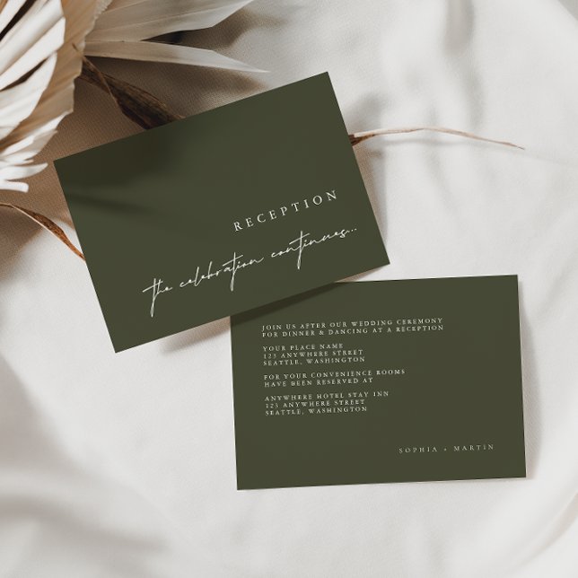 Elegante Minimalistische Grüne Hochzeitskarten RSVP Karte (Von Creator hochgeladen)