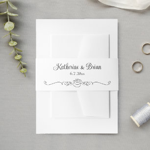 Elegante minimalistische handgezeichnete Rose Einladungsbanderole