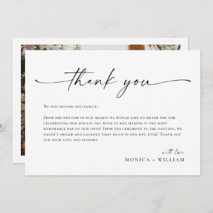 Elegante Minimalistische Handschrift Hochzeit ein Dankeskarte