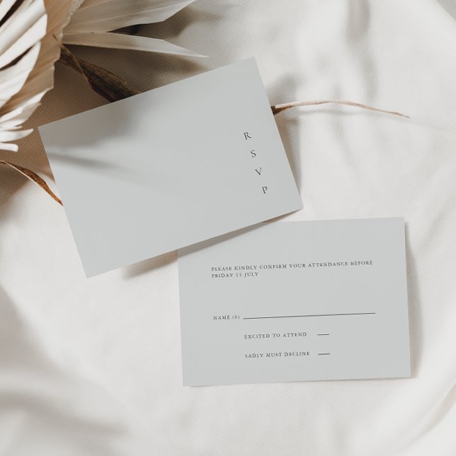 Elegante, Minimalistische, helle Slate Blue RSVP K (Von Creator hochgeladen)