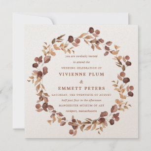 Elegante Minimalistische Herbstlaube Hochzeit Einladung