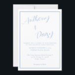 Elegante Minimalistische Hochzeit an der blauen Gr Einladung<br><div class="desc">Elegante Minimalistische Grenz-Einladung</div>