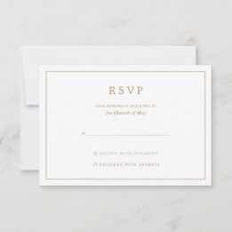 Elegante Minimalistische Hochzeit an der Grenze RSVP Karte