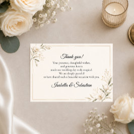 Elegante Minimalistische Hochzeit Dankeskarte