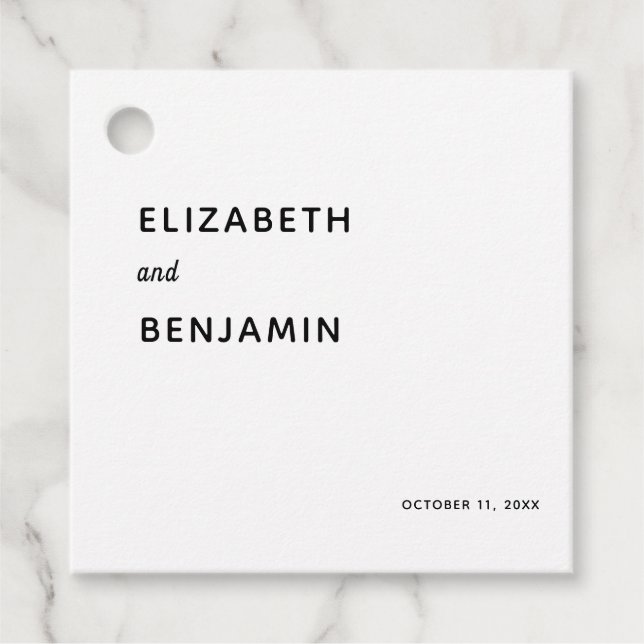 Elegante Minimalistische Hochzeit Einfache Typogra Geschenkanhänger (Vorderseite)