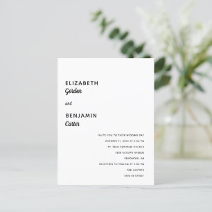 Elegante Minimalistische Hochzeit Einfache Typogra Postkarte